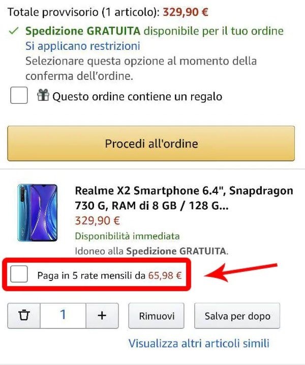 Amazon pagamento a rate